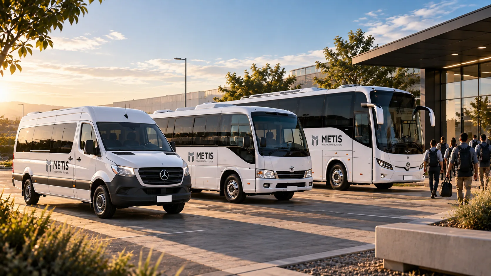 Combi, minibús y micro de METIS listos para el traslado de personal