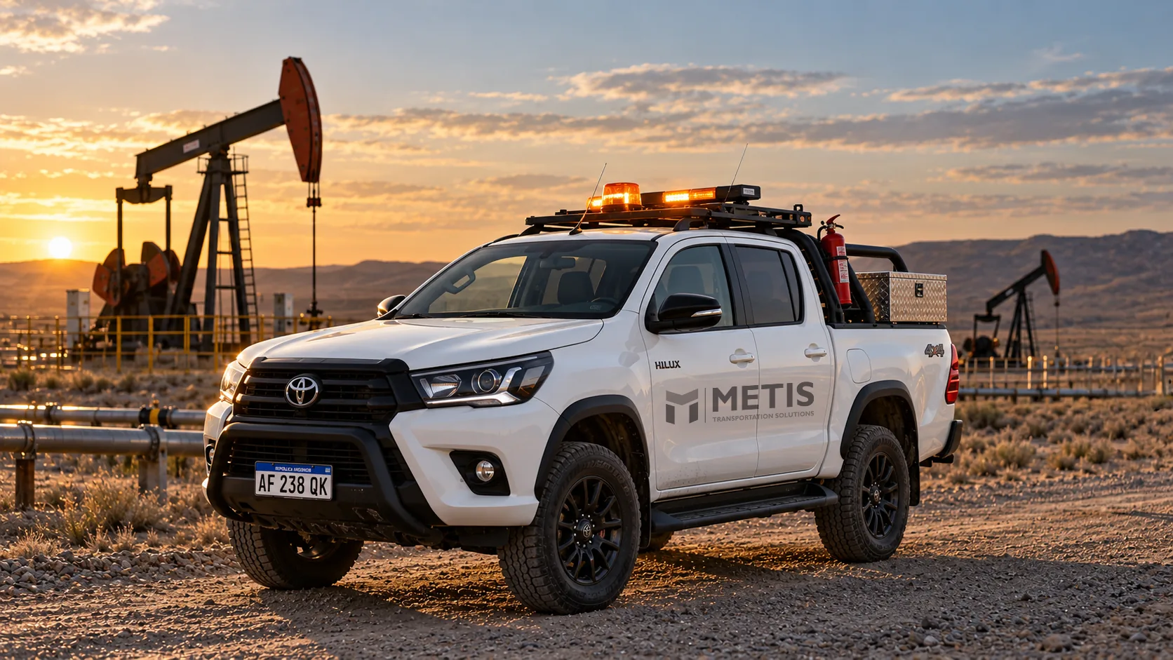 Camioneta 4x4 de METIS equipada para operaciones de petróleo y gas